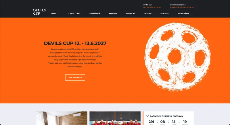 Ukážka projektu Devils Cup – webstránka, tvorba IT Hero