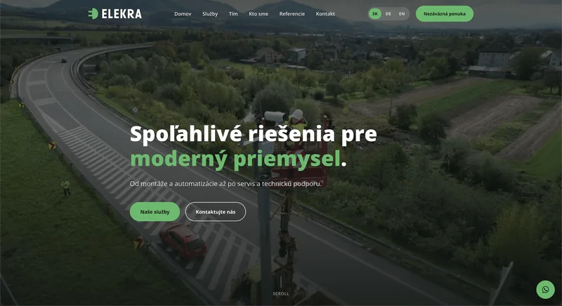 Ukážka projektu Elekra – web, tvorba IT Hero