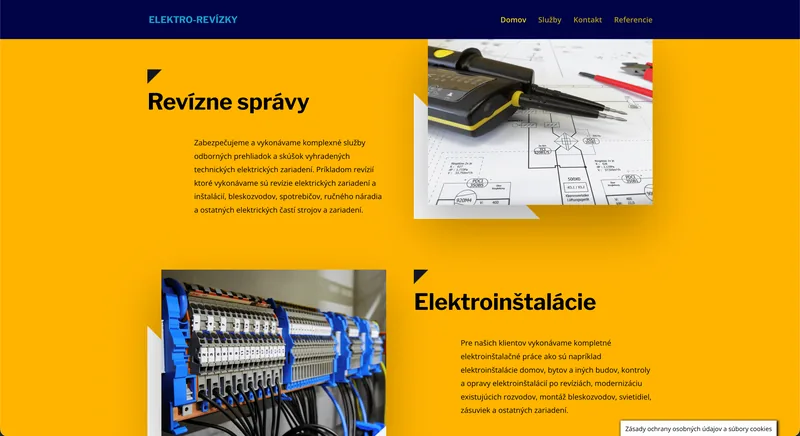 Ukážka projektu Elektro Revizky – webstránka, tvorba IT Hero