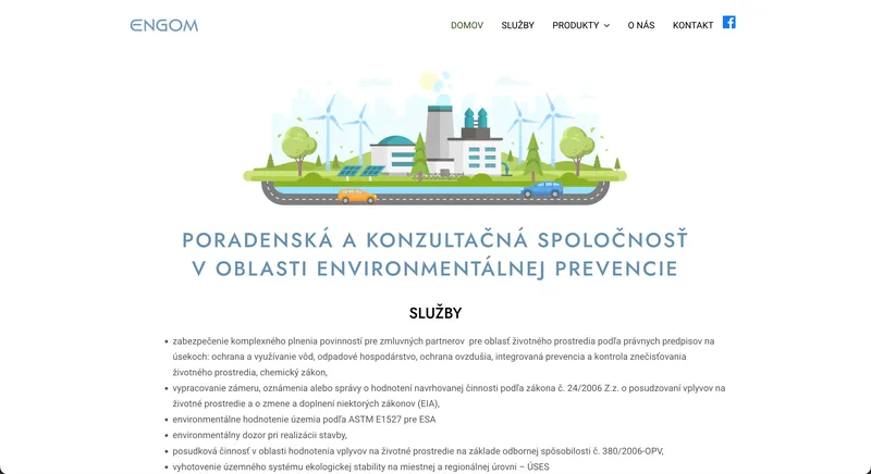 Ukážka projektu Engom – webstránka, tvorba IT Hero