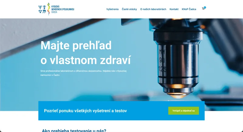 Ukážka projektu Labtesty Čadca – webstráne-shop, tvorba IT Hero