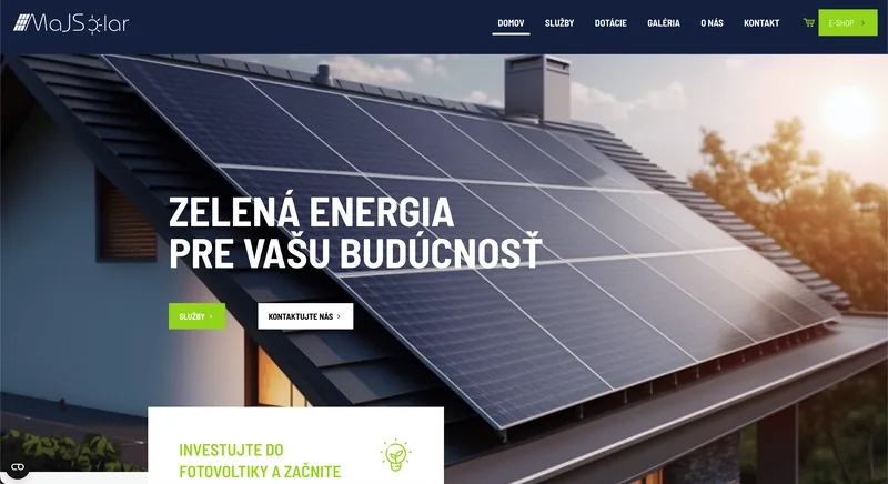 Ukážka projektu Majsolar – e-shop, tvorba IT Hero