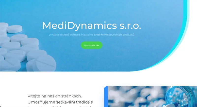 Ukážka projektu Medidynamics – webstránka, tvorba IT Hero