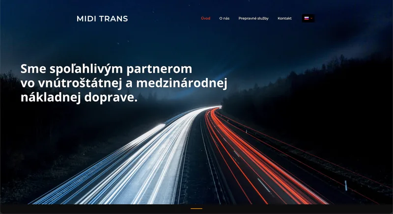 Ukážka projektu Miditrans – webstránka, tvorba IT Hero