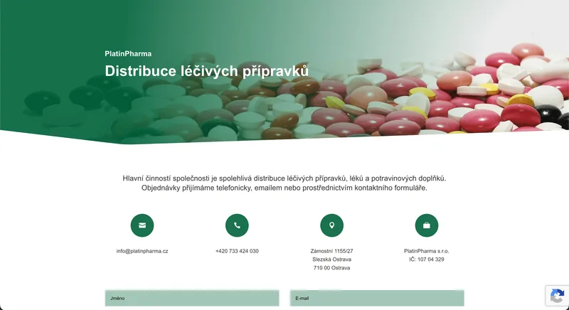 Ukážka projektu Platinpharma – webstránka, tvorba IT Hero