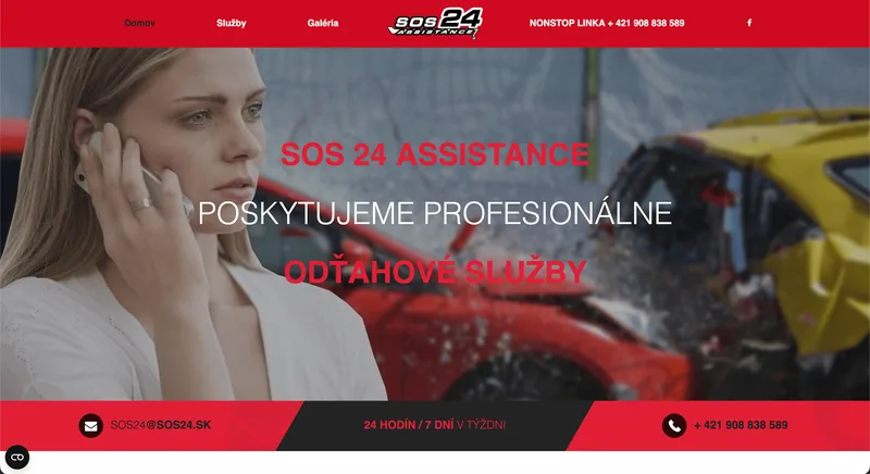 Ukážka projektu Sos24 – webstránka, tvorba IT Hero
