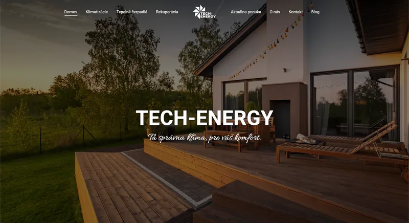 Ukážka projektu Techenergy – webstránka, tvorba IT Hero