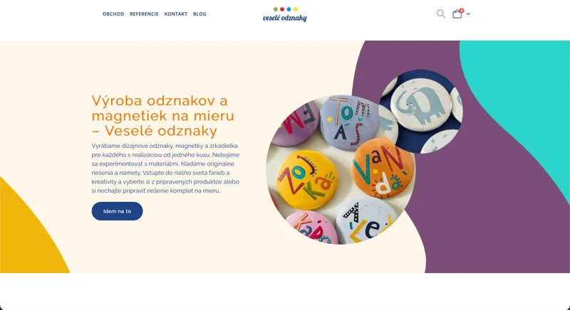 Ukážka projektu Vesele Odznaky – e-shop, tvorba IT Hero